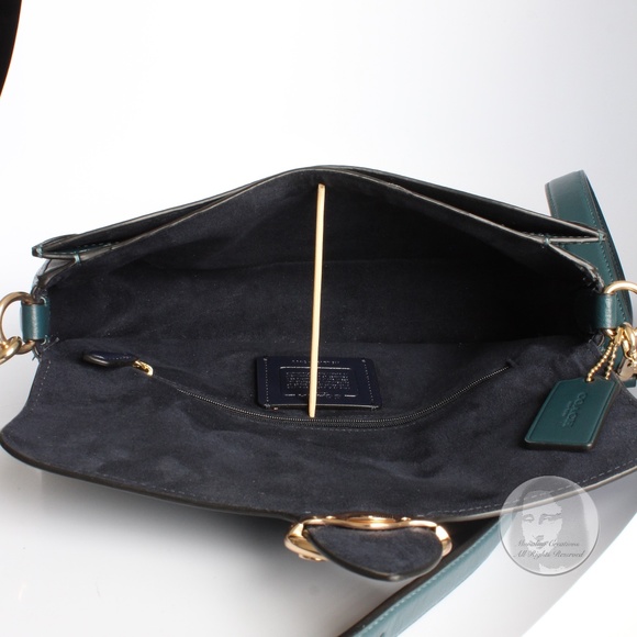 Coach Bag Georgie Shoulder Crossbody Messenger Bag Peacock Leather Style #5493 - Picture 11 of 13